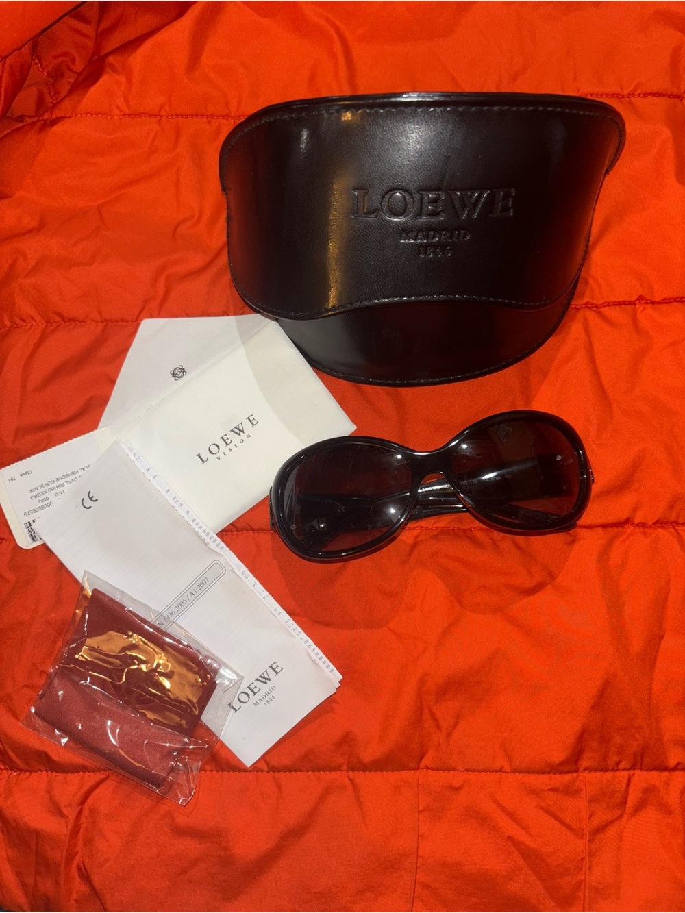 Loewe Black Oversized Curved Women's Sunglasses with Branded Case